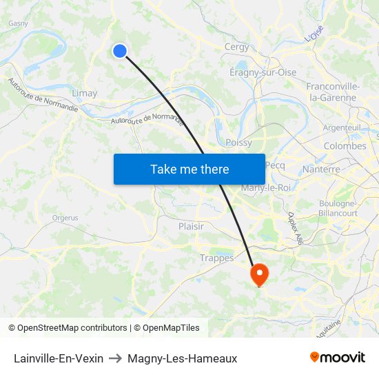 Lainville-En-Vexin to Magny-Les-Hameaux map