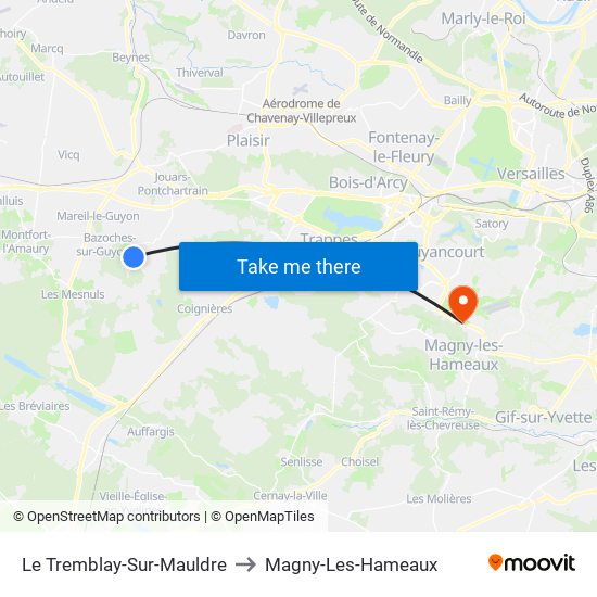 Le Tremblay-Sur-Mauldre to Magny-Les-Hameaux map