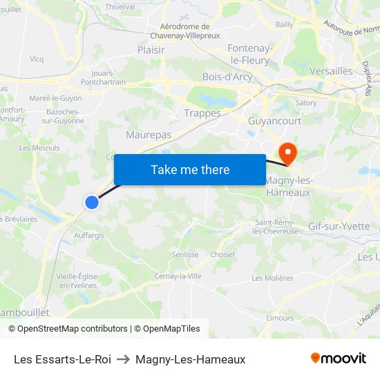Les Essarts-Le-Roi to Magny-Les-Hameaux map