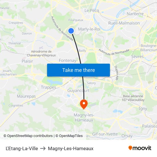 L'Etang-La-Ville to Magny-Les-Hameaux map