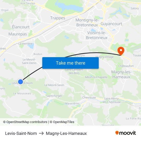 Levis-Saint-Nom to Magny-Les-Hameaux map