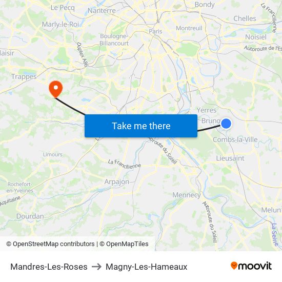 Mandres-Les-Roses to Magny-Les-Hameaux map