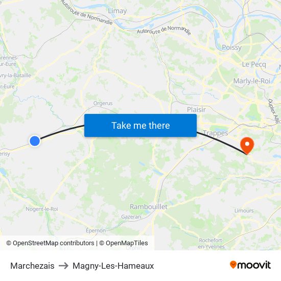 Marchezais to Magny-Les-Hameaux map