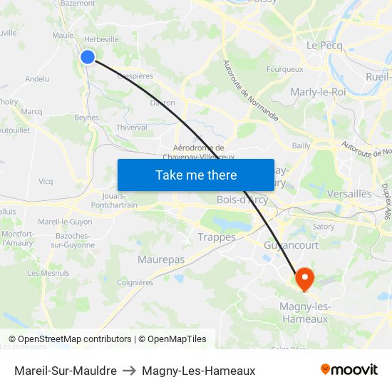 Mareil-Sur-Mauldre to Magny-Les-Hameaux map