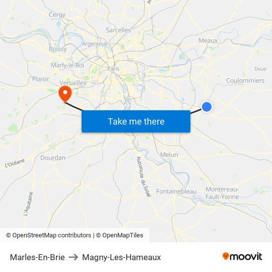 Marles-En-Brie to Magny-Les-Hameaux map