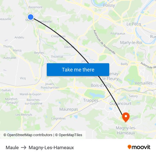 Maule to Magny-Les-Hameaux map