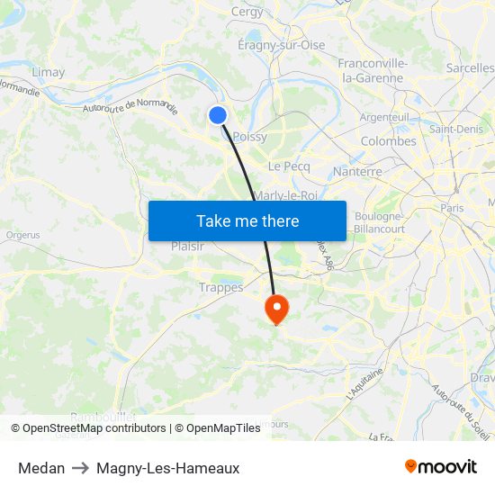 Medan to Magny-Les-Hameaux map