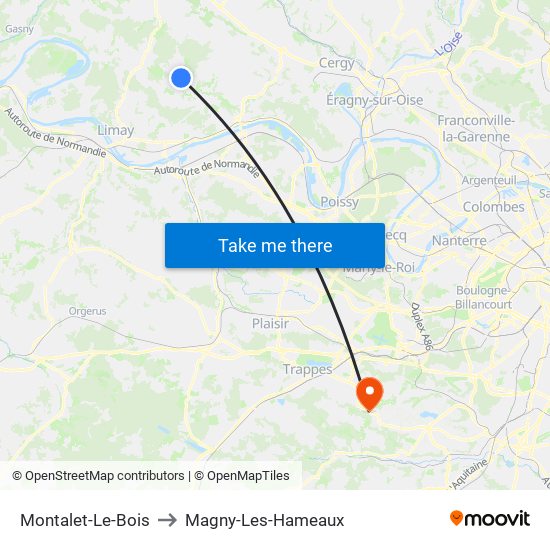 Montalet-Le-Bois to Magny-Les-Hameaux map