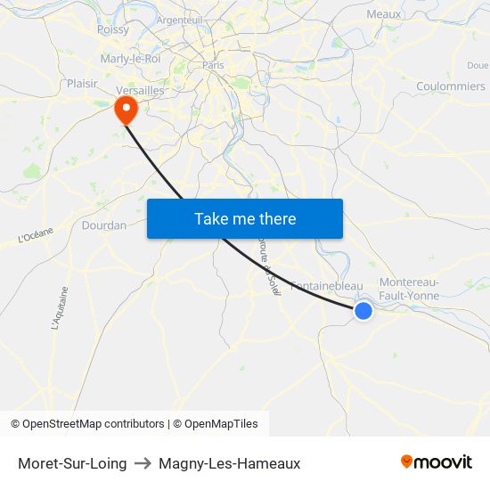 Moret-Sur-Loing to Magny-Les-Hameaux map