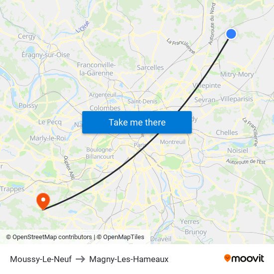 Moussy-Le-Neuf to Magny-Les-Hameaux map