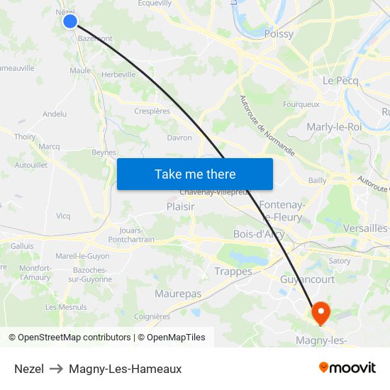 Nezel to Magny-Les-Hameaux map