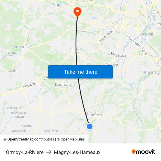 Ormoy-La-Riviere to Magny-Les-Hameaux map