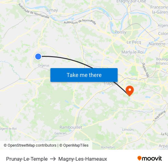 Prunay-Le-Temple to Magny-Les-Hameaux map