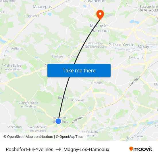 Rochefort-En-Yvelines to Magny-Les-Hameaux map
