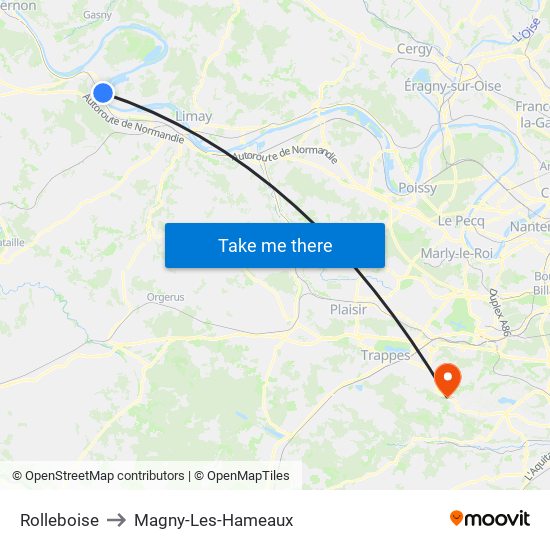 Rolleboise to Magny-Les-Hameaux map
