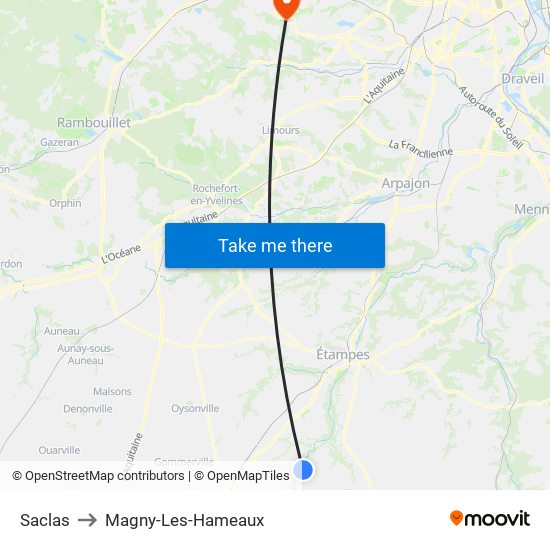 Saclas to Magny-Les-Hameaux map