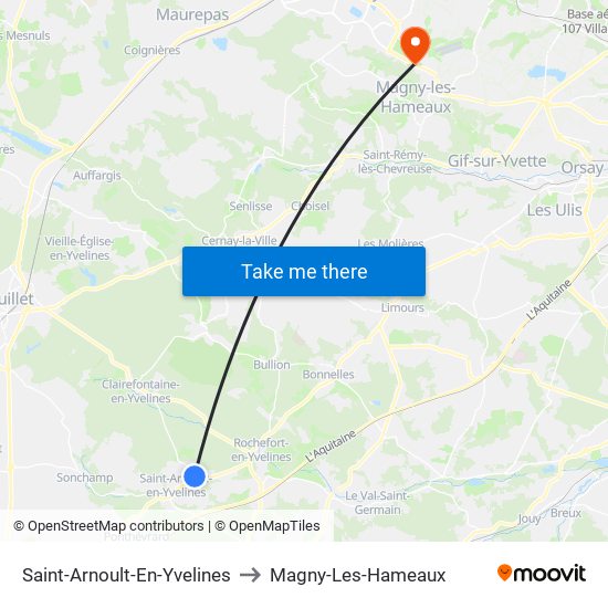 Saint-Arnoult-En-Yvelines to Magny-Les-Hameaux map