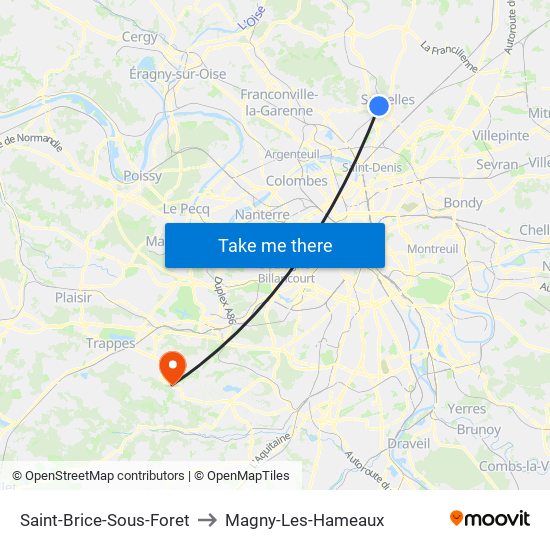 Saint-Brice-Sous-Foret to Magny-Les-Hameaux map