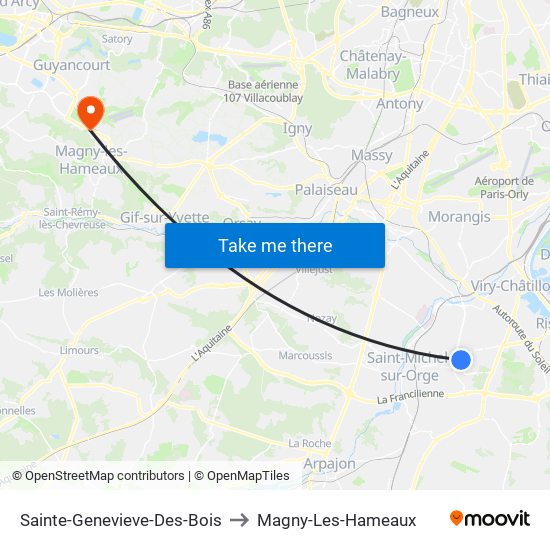 Sainte-Genevieve-Des-Bois to Magny-Les-Hameaux map