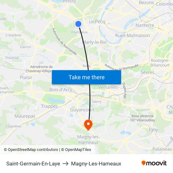 Saint-Germain-En-Laye to Magny-Les-Hameaux map