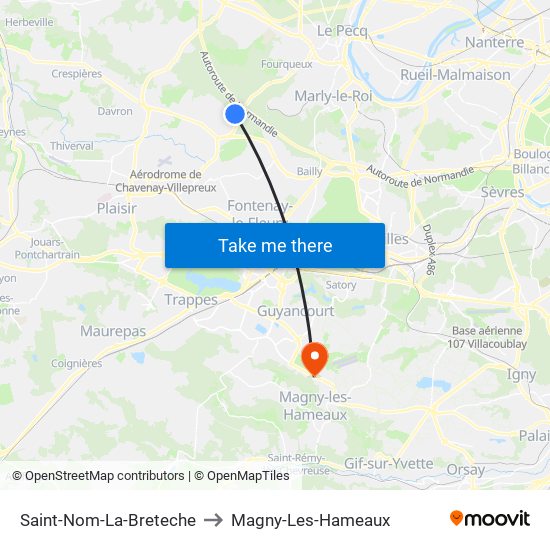 Saint-Nom-La-Breteche to Magny-Les-Hameaux map