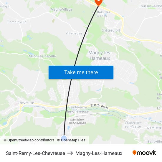 Saint-Remy-Les-Chevreuse to Magny-Les-Hameaux map