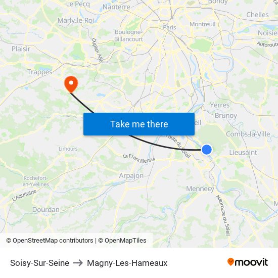 Soisy-Sur-Seine to Magny-Les-Hameaux map