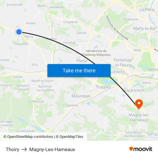 Thoiry to Magny-Les-Hameaux map