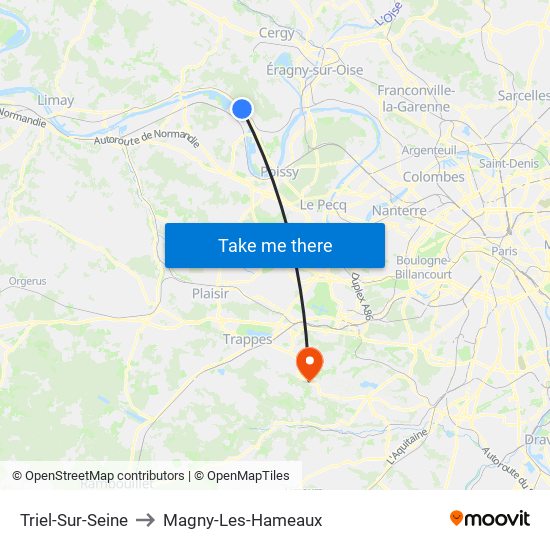 Triel-Sur-Seine to Magny-Les-Hameaux map