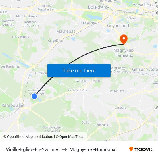 Vieille-Eglise-En-Yvelines to Magny-Les-Hameaux map