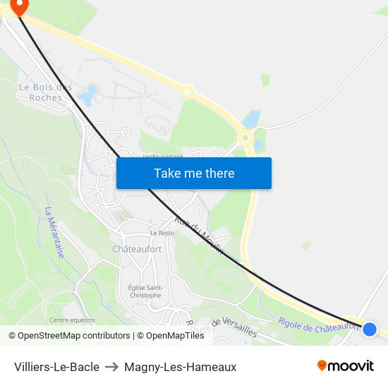 Villiers-Le-Bacle to Magny-Les-Hameaux map