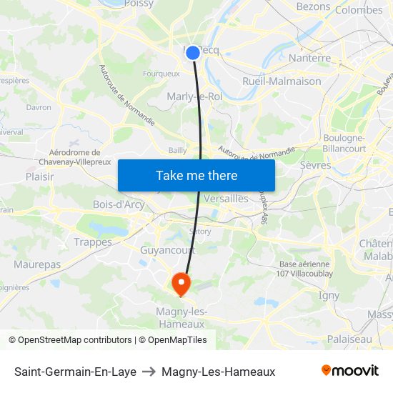 Saint-Germain-En-Laye to Magny-Les-Hameaux map