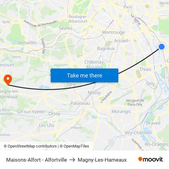 Maisons-Alfort - Alfortville to Magny-Les-Hameaux map