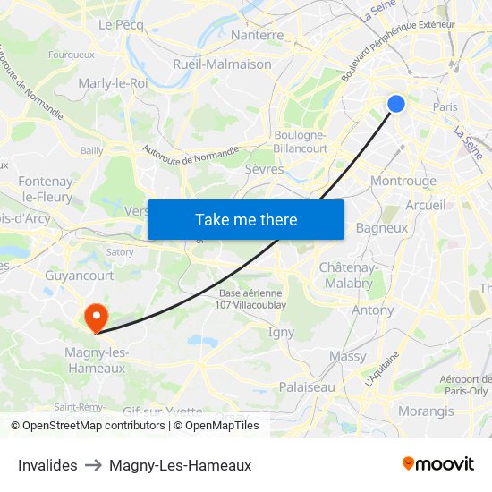 Invalides to Magny-Les-Hameaux map