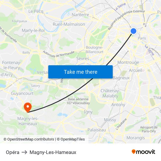 Opéra to Magny-Les-Hameaux map