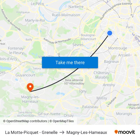 La Motte-Picquet - Grenelle to Magny-Les-Hameaux map