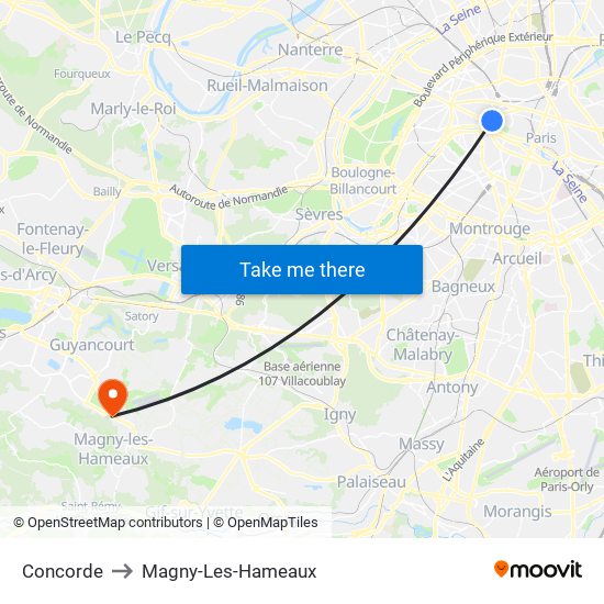 Concorde to Magny-Les-Hameaux map