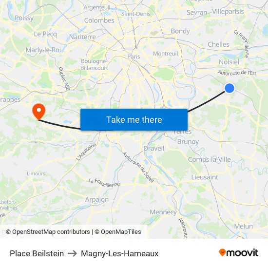 Place Beilstein to Magny-Les-Hameaux map