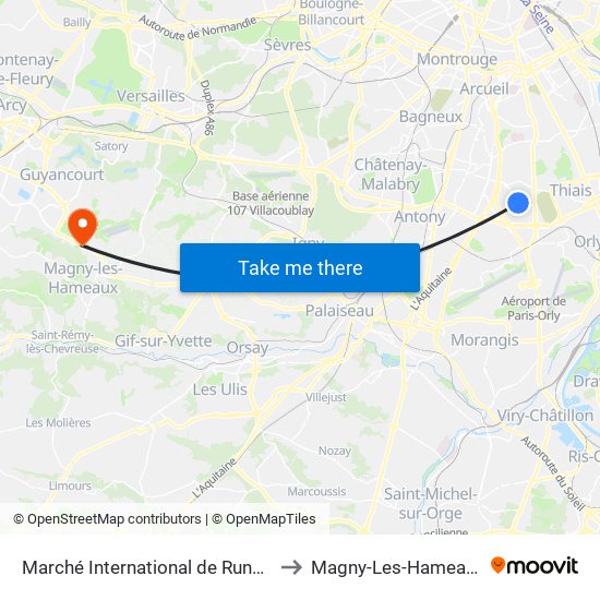 Marché International de Rungis to Magny-Les-Hameaux map