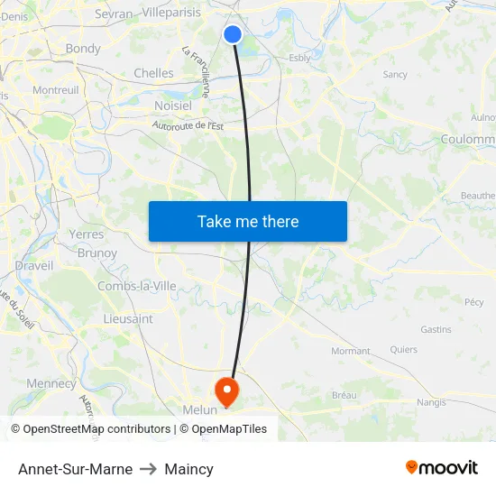 Annet-Sur-Marne to Maincy map