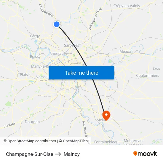 Champagne-Sur-Oise to Maincy map