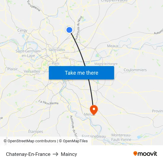Chatenay-En-France to Maincy map