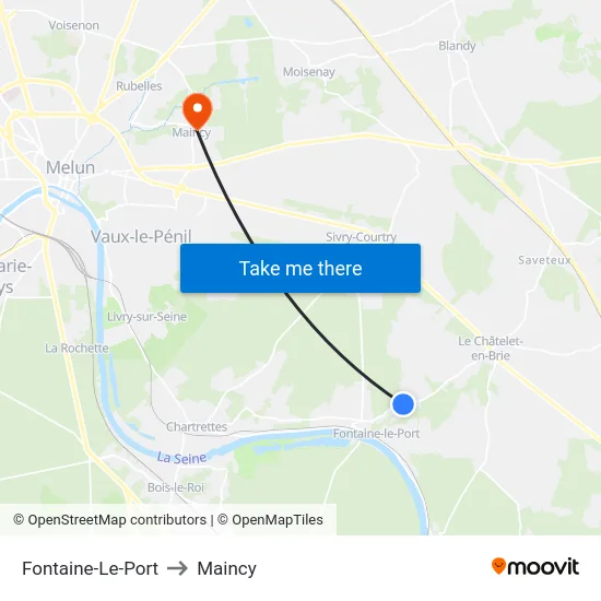 Fontaine-Le-Port to Maincy map