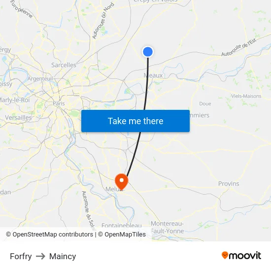 Forfry to Maincy map