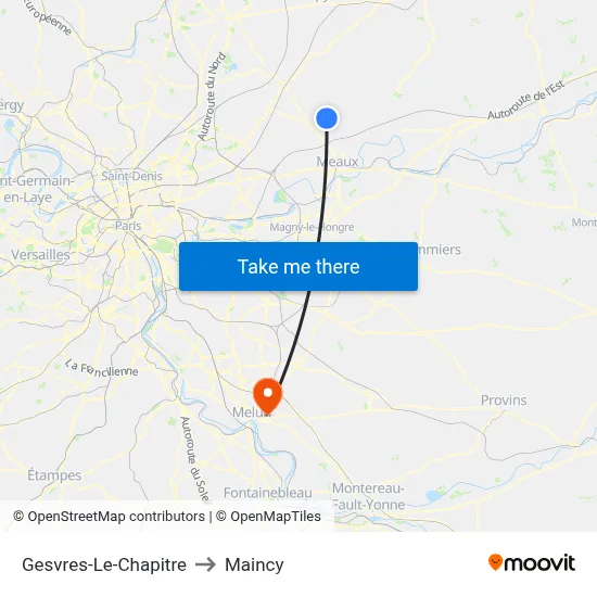Gesvres-Le-Chapitre to Maincy map