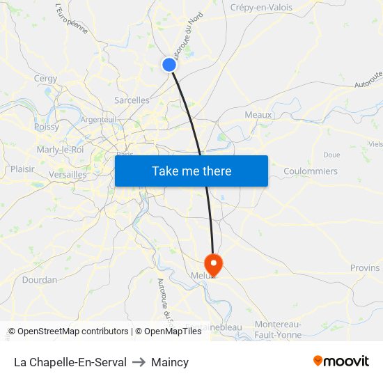 La Chapelle-En-Serval to Maincy map