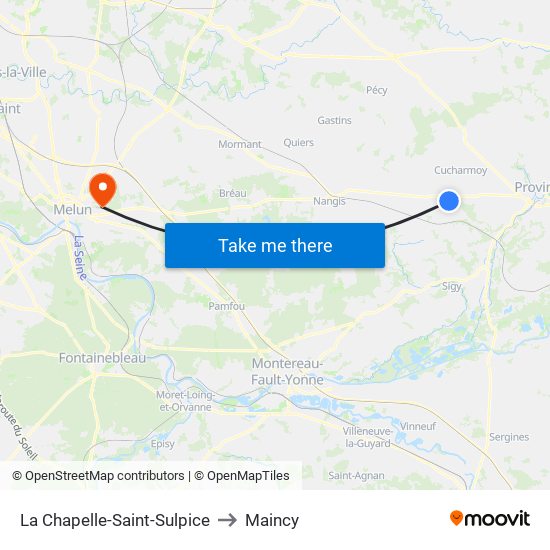 La Chapelle-Saint-Sulpice to Maincy map