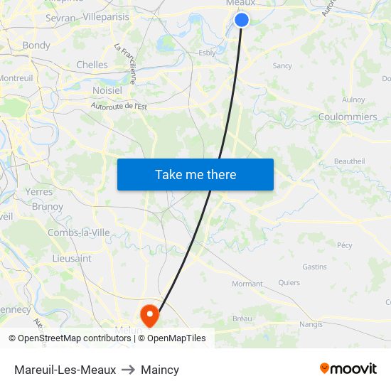 Mareuil-Les-Meaux to Maincy map