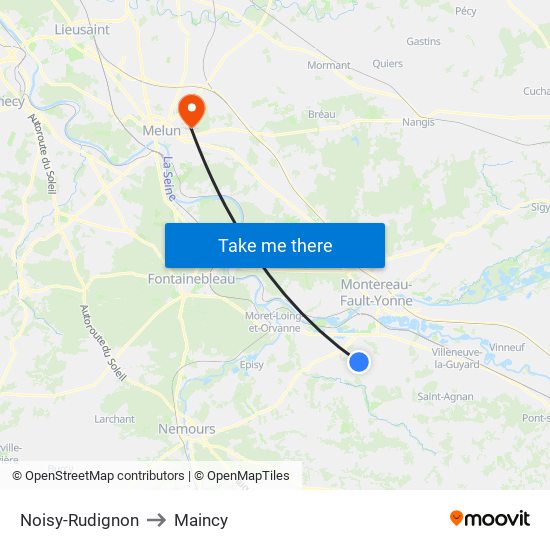 Noisy-Rudignon to Maincy map