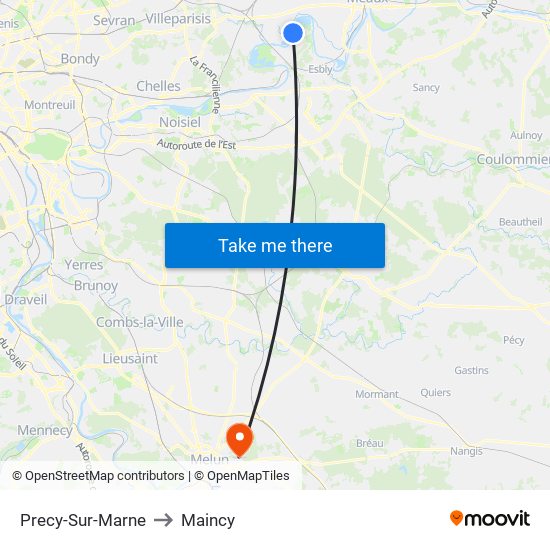 Precy-Sur-Marne to Maincy map